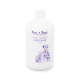 Pure + Good - Lavender + Chamomile Conditioner, Soothing Lavender and Herbaceous Chamomile, Formulated for All Pets, Gentle and Cleansing, Made in The USA, Cruelty Free, 16 fl oz, Clear