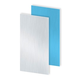 iMeistek 6063 Aluminium Sheet with Protective Film on Both Sides, 300 mm x 150 mm x 0.8 mm Wall Thickness, Square Aluminium Plate (Pack of 2)