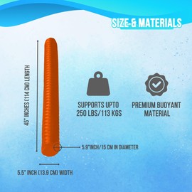 VOS Mega Foam Pool Wavy Noodle (Cayman Coral, 1 Pack), Premium & Big, Super Soft Pool Noodle for Swimming and Floating, Pool Floats, Lake Floats