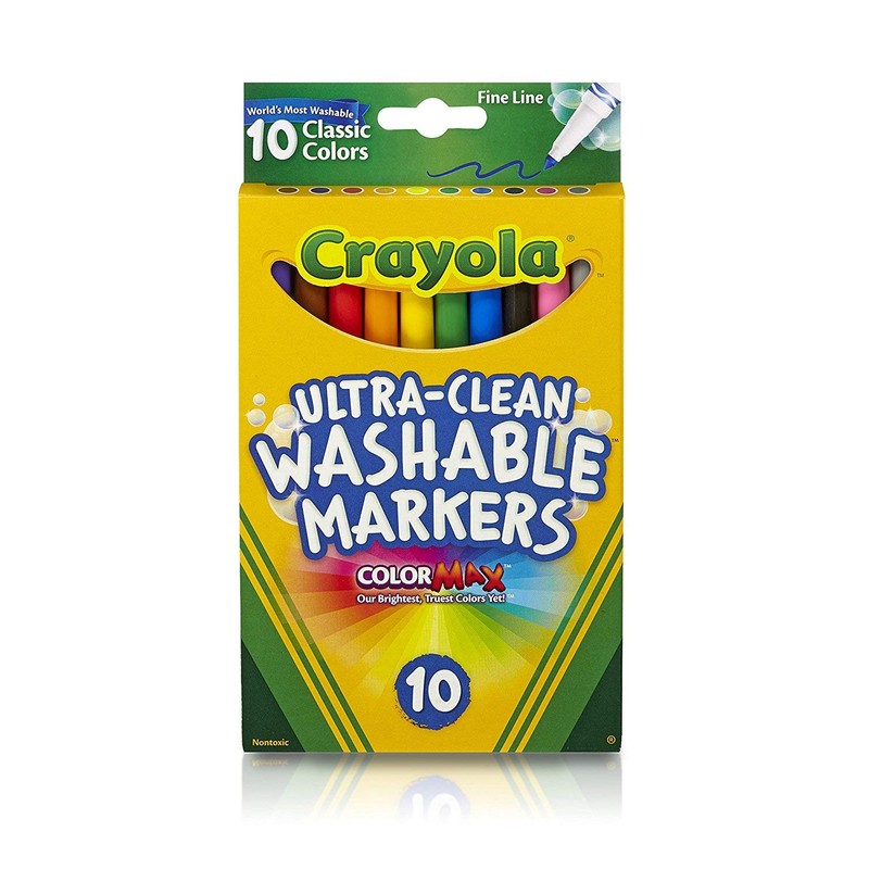 Crayola Ultra-Clean Fine Line Markers -Classic Colors 10/Pkg