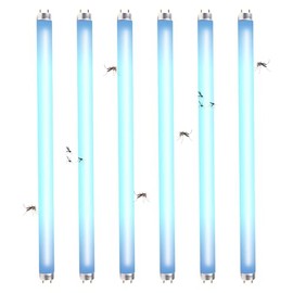 6 Pcs 15W 18 Inch Replacement UV Bulb F15T8/BL UVA 365nm Fluorescent Light Bulbs for 30W Indoor Bug Zapper, F15T8 Black Light Bulbs for Indoor Outdoor Mosquito & Flying Insect Zapper Lamp