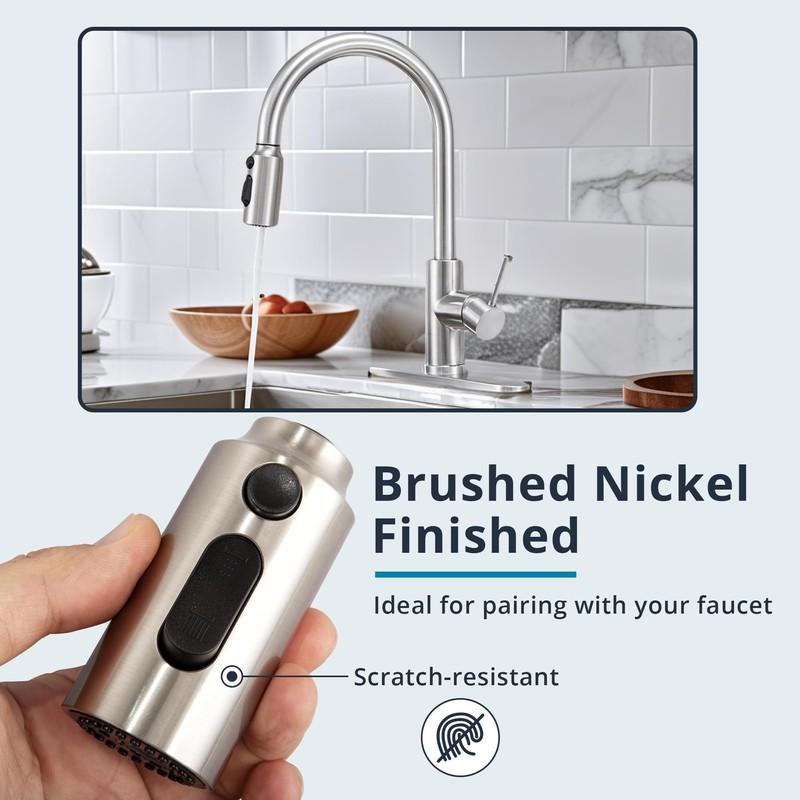DOLGABA Pull Down Kitchen Faucet Head Replacement Brushed Nickel, 3