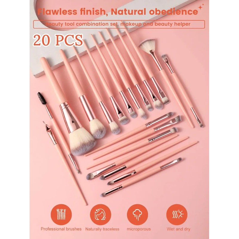 20 Brochas De Maquillaje Y Herramientas Esenciales Rosa