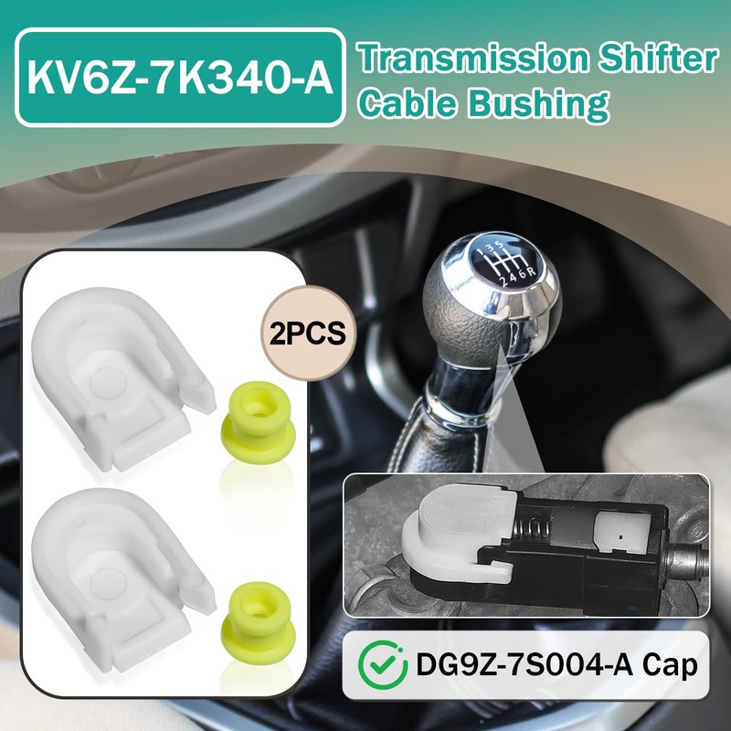 2 Pcs KV6Z-7K340-A DG9Z-7S004-A Transmission Shifter Cable Bushing with Cap