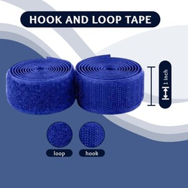 1 Inch x 1 Yd Navy Sew on Hook and Loop Tape Nylon Non-Adhesive Heavy Duty Strips Fabric Roll Strong Grip Fastener Set for Military Form Bags Clothes Shoes Backpacks Home Office School Car DIY