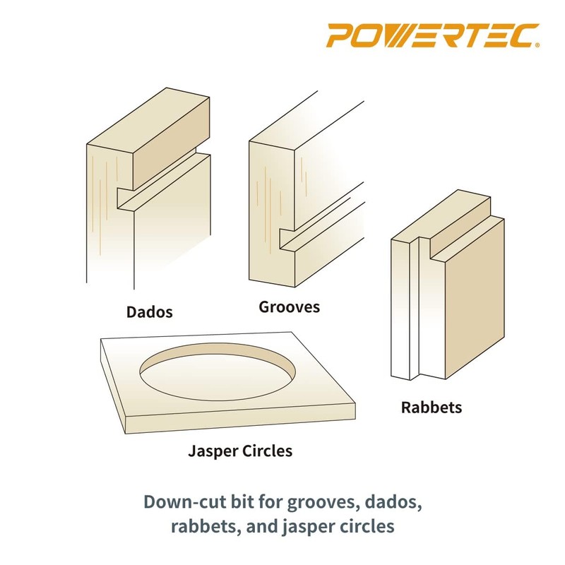 POWERTEC 72028 Router Bits Solid Brass Inlay Kit | for