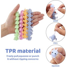 8Pcs Sensory Toys Sensory Stress Worm Fidget Toys Caterpillars Stretchy String Relaxing Calming Stuff Animal Like Noodle Therapy Gadgets Promote Focus Play Tool for for Adults and Kids with Autism Anxiety