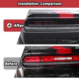 JeCar Smoked Black Tail Light Cover Guard Trim Fit for Dodge Challenger 2009-2014 (4pcs)