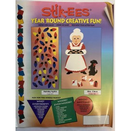 Stik-EES Christmas Decorations Mrs. Santa Claus Vintage Stik-EES Decals Window Clings NEW