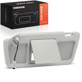 A-Premium Driver Left Side Sun Visor Compatible with Mazda RX-8 RX8 2004-2011 - with Vanity Light, with Vanity Mirror, Gray Color - Replaces FE8869320B77
