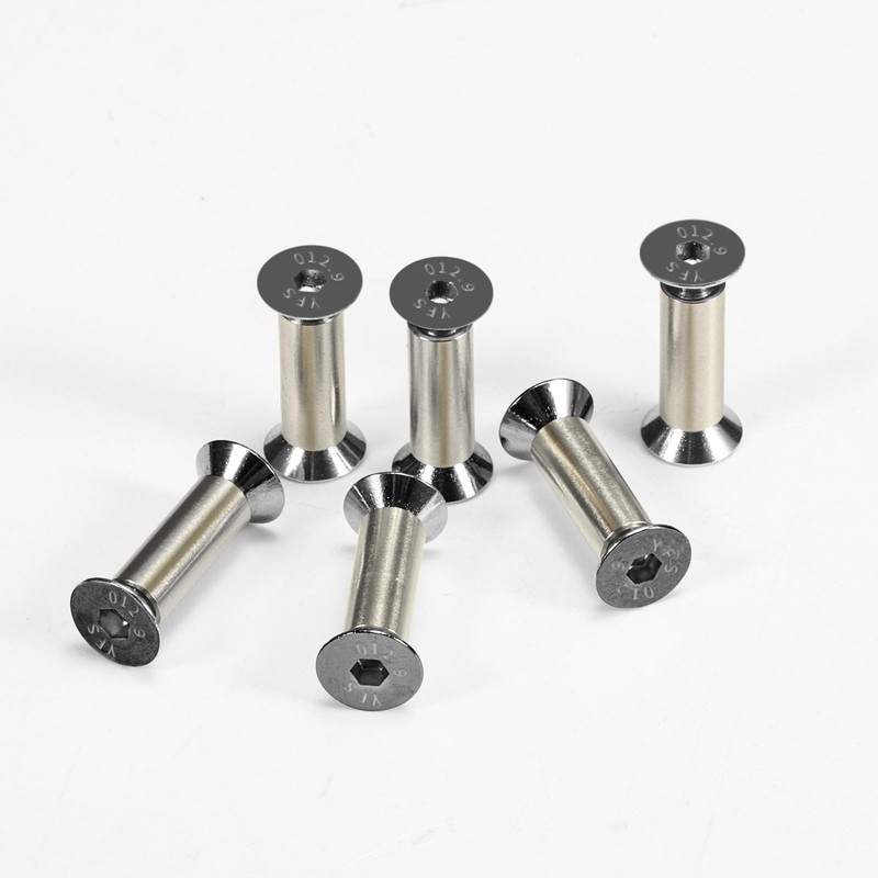 10 Packs Knife Handle Screws Rivets Bolts Fasteners,Hex Flat Head
