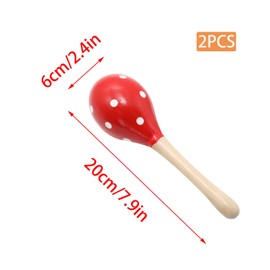 Wuyituart 2 Pcs Maracas Wooden Rattles Shaker Hand Music Instruments Percussion Instruments, Red