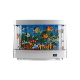 Iegefirm Aquarium Fish Light Dynamic Ocean Virtual Dolphin Landscape Tropical Artificial Cute Room Decor EU Plug