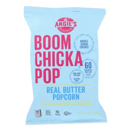 Angie's Boom Chicka Pop Kettle Corn Popcorn Case of 12 4.4 oz Real Butter Grain Snacks in Bag with Sugar Content