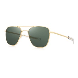 FEISEDY Gafas de sol de aviador polarizadas para hombre Piloto militar Sombras cuadradas Patillas de metal B2623