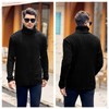Runcati Men's Turtleneck Pullover Cable Knit Autumn Winter Chunky Knit