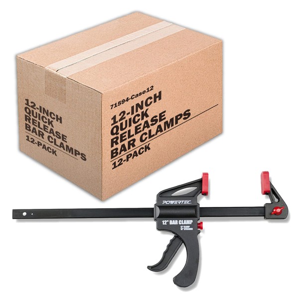 POWERTEC 71594 12 Inch Bar Clamps with Spreader, Trigger Clamps