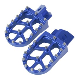 Baohatsu Foot Pegs Foot Rest Billet Wide 1 Pair for Yamaha XT250 YZ125 YZ80 WR250 TTR90 TTR125 (Blue)