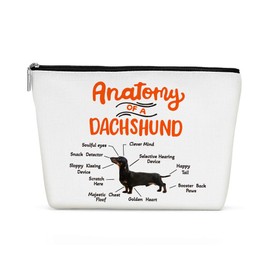 Dachshund Gifts, Cute Dog Mom Gifts for Women Inspirational Funny Dachshund Makeup Bag Cosmetic Bag Dachshund Gifts for Women Friends Bestie Girls Mom BFF Teacher Birthday Christmas Graduation