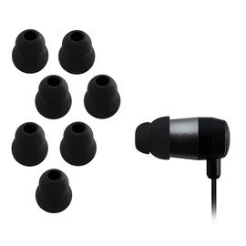 Xcessor Dual Flange 4 Paar (Satz Mit 8 Stück) Gummi Silikon Ohrpolster Ohrstöpsel Für In-Ear Ohrhörer. Kompatibel Mit Den Meisten In-Ohr Markenkopfhörern. Größe: M (Mittel). Farbe: Schwarz