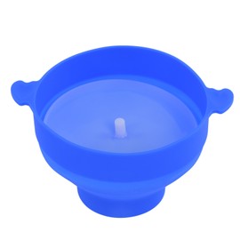 Microwavable Popcorn Bowl with Transparent Lid and Handle Collapsible Silicone Popcorn Maker for Home Dark Blue