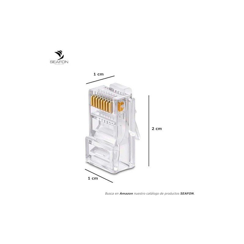 Conectores Rj45 Cat 6, Paquete De 100 Piezas Cable Red