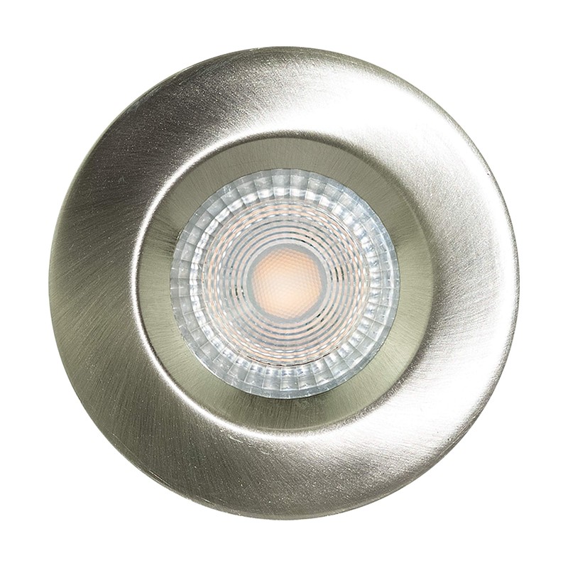 Luceco Fixed Fire Rated GU10 Downlight, Brushed Steel Alloy Steel