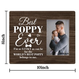 To Poppy Gifts Frame, Best Poppy Ever Gift, I'm as Lucky as Can Be for the Best Poppy Belongs to Me, Gift for Grandpa Poppy, Gift for Father's Day Christmas Birthday Valentines Day 8x10 Inch