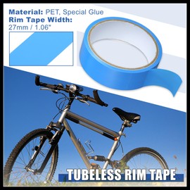 Hihaha Width 27mm Length 10m Tubeless Rim Tape Bike Rim Strip Tape Blue Durable Material