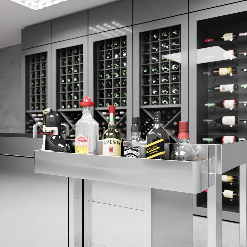 AmGood 32 in. Single Tier Stainless Steel Speed Rail Rack