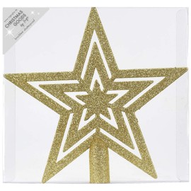 Inge Christmas Goods Star Christmas Tree Topper Star Shaped Christmas Tree Topper 21 cm Tree Topper Star Topper (Gold)