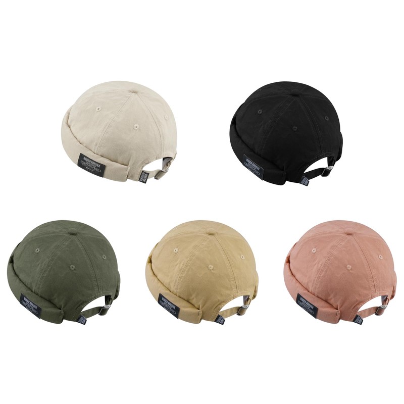 Clakllie Lightweight Brimless Hat Daily Beanie Docker Cap Plain Sailor