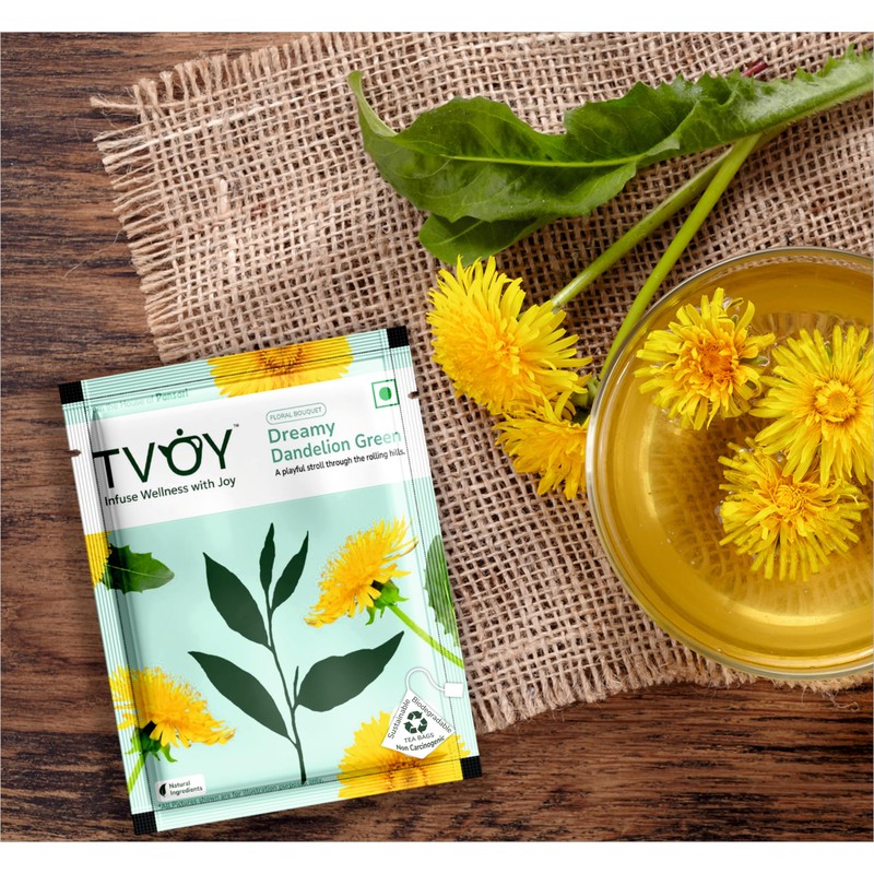 Natural Green Tea, Dreamy Dandelion Herbal Green Tea Blend with