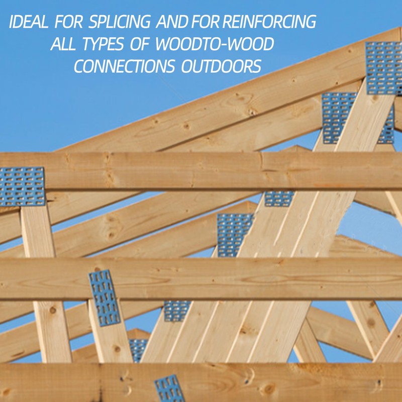60 Pack 4"x2" Pronged Truss Plates with 8mm Nail Teeth,