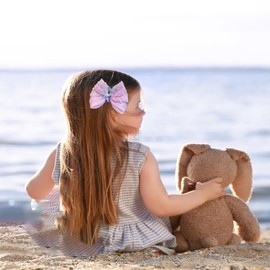 Mermaid Hair Bow Clips - Mermaid Hair Accessories Starfish Hair Clip Sequin Hair clips for Girls Fishtail Sparkling Hair Clips for Girls (Purple-Mermaid)