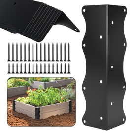 4 Pack 11"x3"x3" Raised Garden Bed Corner Brackets, Corner Brackets for Raised Garden with Wood Screws for 20"-24" Bed Edges for Vegetable Planter Wood
