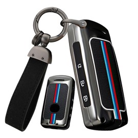 ontto Metal Car Key fob Cover Key case Fit for Mazda 3 Alexa CX4 CX5 CX-5 CX8 CX9 CX-30 CX30 2019 2020 2021 2022 Keyring Smart Key Shell Holder Bag Keychain Protector Accessories Black B