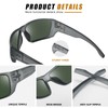 POLARKING Polarized Sports Sunglasses for Men Women,Square Frame Cycling Fishing
