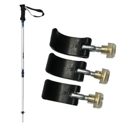 OKKRMGZ 3Pcs Pole Clamp Replacement Kit for Trekking Poles External Flip Lock Clips with Nut Screws Hiking Walking Stick Clamps and Ski Pole Clip Tips Tent Gear Repair Parts for Outdoor Adventures