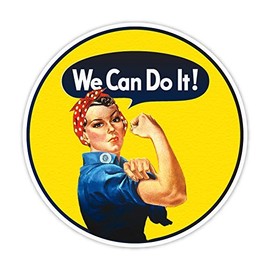 Rosie The Riveter We Can Do It 4"x4" Vinyl Sticker Decal