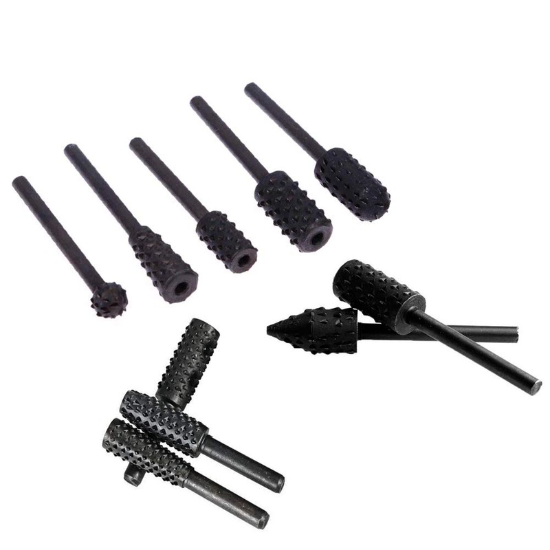 Eyech 10pc Carbide Rotary Burr Rasp Set Wood Carving File
