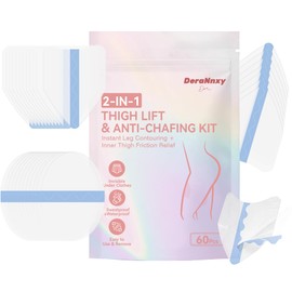 Thigh Lift Tape and Anti Chafing Inner Thigh Patch Set - 30 PCS Invisible Body Skin Firming Tape for Loose Skin & 30 PCS Breathable Friction Pads for Inner Thigh Rubbing (60 PCS Combo)