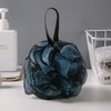 Soft & Fluffy Adult Bath Pouf with Hanging Loop Black & Red (approx. 50g, 13cm diameter) 10ea