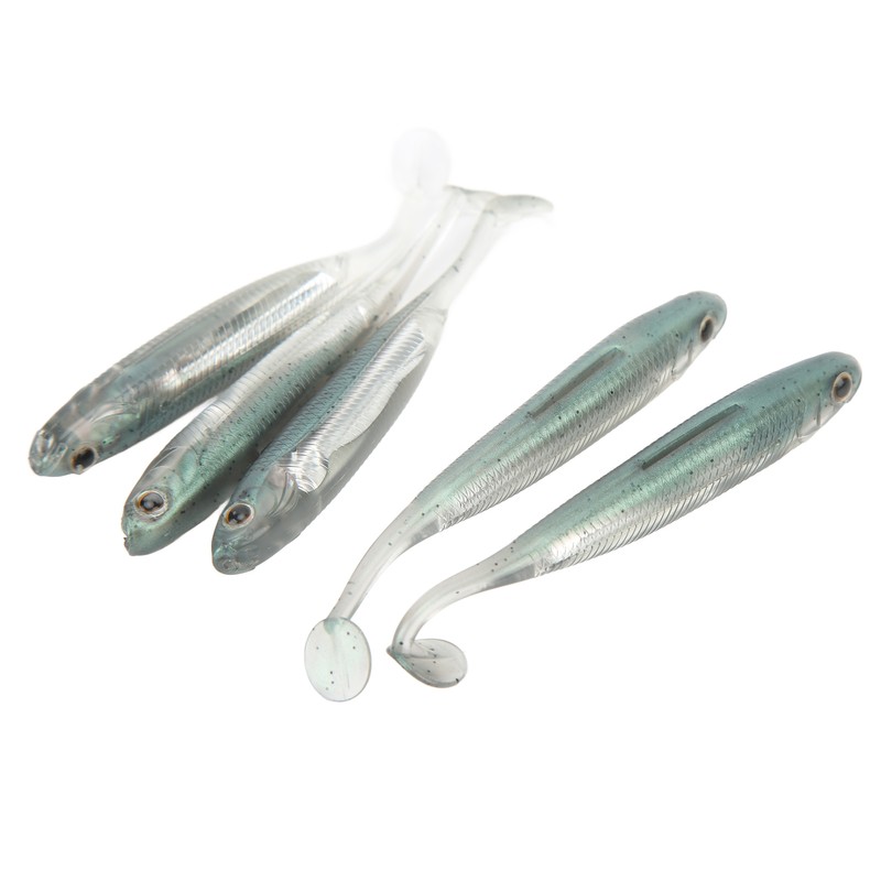 5Pcs Simulated Soft Fish Bait 3D Eyes Environmentally Friendly Silicone