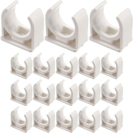 20Pcs PVC Water Pipe Clips, U-Shaped Pipe Fixing Clip Fit for 50mm/1.96" TV Trays Tubing Hose Hanger Support Pex Tubing, White