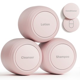 Trimcoo - Contenedores de viaje - Juego básico de cuidado de la piel - Cápsulas magnéticas de viaje - Limpiador facial, crema hidratante, protector solar - 3 cápsulas pequeñas (0.5 onzas) con
