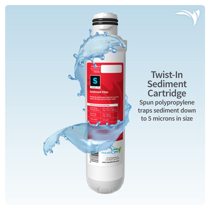 Aquatic Life Twist-In RO/RODI Replacement Cartridges - Carbon Block Filter,