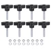 sourcing map 8pcs Tee Wing Knobs M6 x 30mm Metric