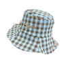 Women's Checkered Bucket Hat Bowknot Bucket Sun Hat Ruffle Brim