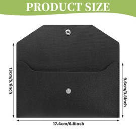 Rimoev 3 Pieces Cash Wallets for Women, Reusable Envelopes for Cash, PU Leather Cash Money Pouch Cash, Budget Binder, Waterproof Slim Budget Envelope for Money Receipt Cash Budget Holder (Black)